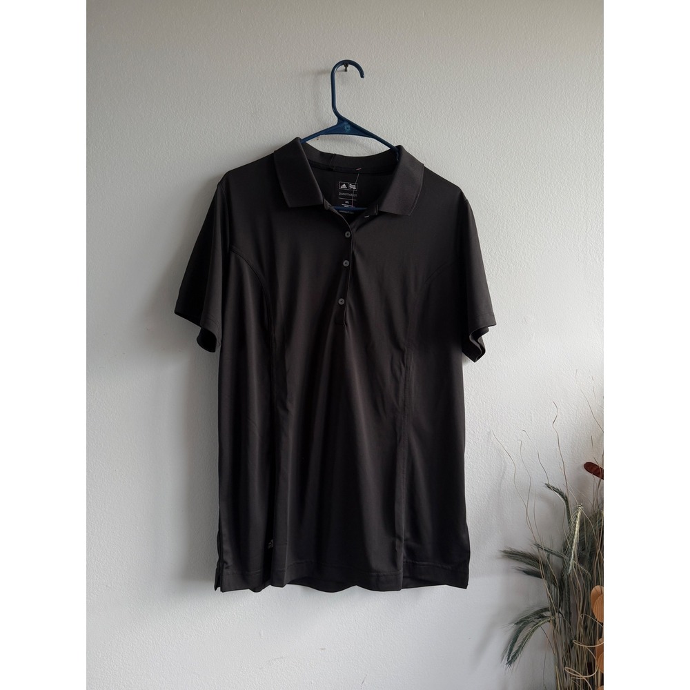 Adidas Golf Puremotion Black Polo Shirt Mens 2XL Short Sleeve TW3020S4SLT NWT
